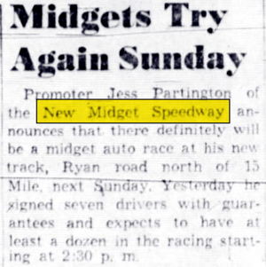 New Midget Speedway - Sept 1945 Article (newer photo)